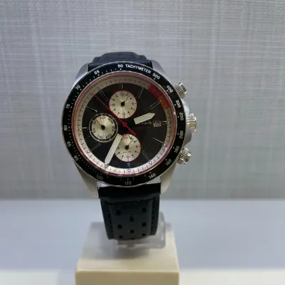 Fossil Autocross Multifunction Black Leather Men's Watch